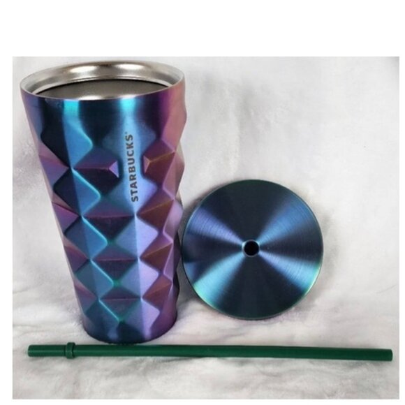 Starbucks Stainless Steel Pineapple Iridescent Purple Rainbow Cold Cup Tumbler - Picture 4 of 5